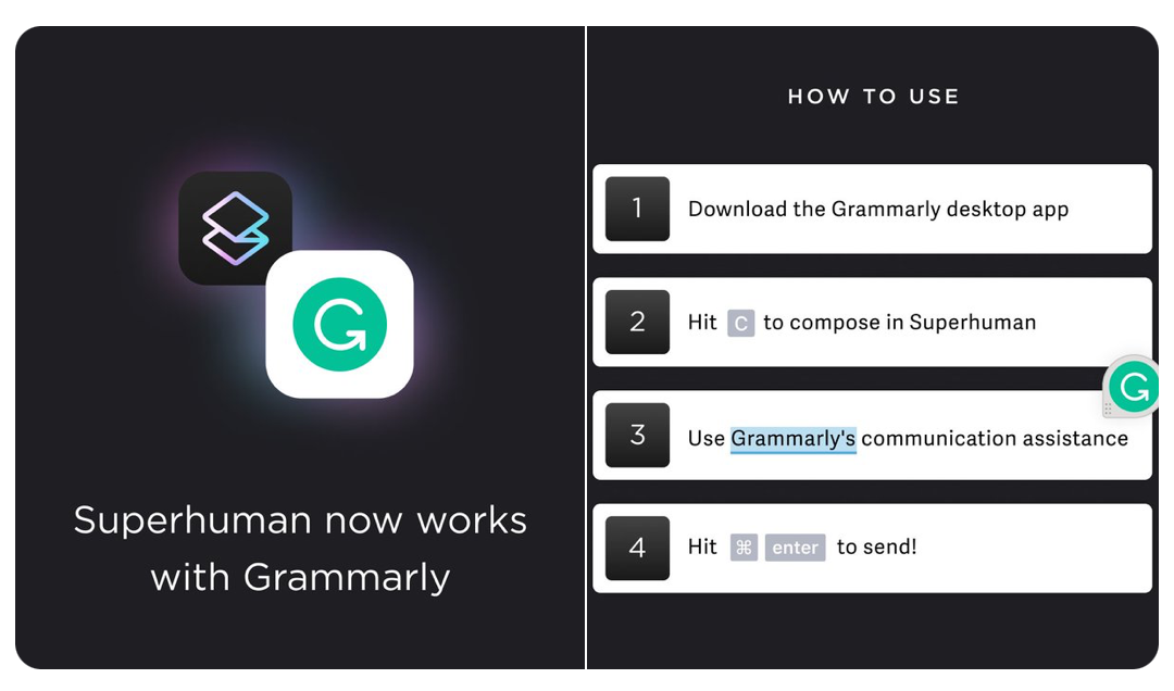 Superhuman now Supports Grammarly on Desktop